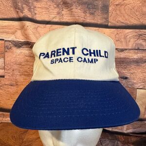 U.S. Space & Rocket Center Parent Child Space Camp Hat Men's Snapback Cream Blue
